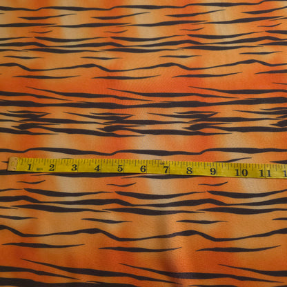 ORANGE BROWN TIGER PRINT CHIFFON