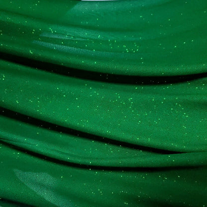 CHRISTMAS GREEN SHINY GLITTER CREPE KNIT FABRIC FABRIC 58" BY THE YARD