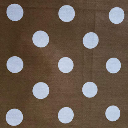 ONE INCH POLKA DOT WHITE ON BRONZE GOLD