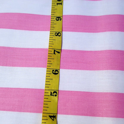 ONE INCH STRIPE PINK WHITE POLYCOTTON