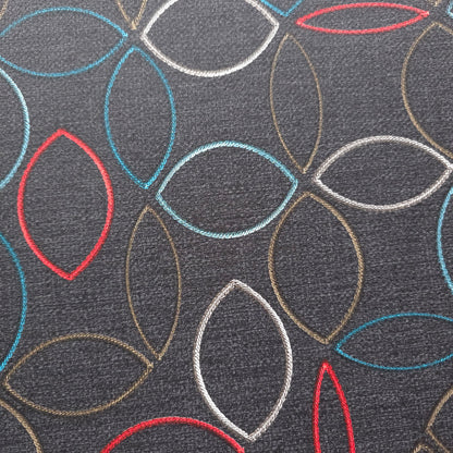 MUTED BROWN GRAY ABSTRACT PETAL VINYL FABRIC