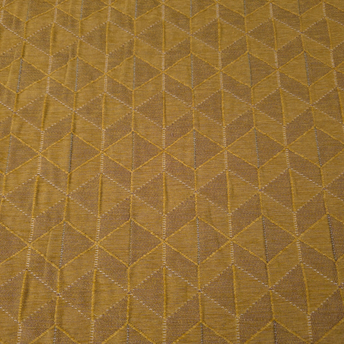 MID CENTURY MODERN MUSTARD YELLOW DIAMOND EMBOSSED UPHOLSTERY FABRIC