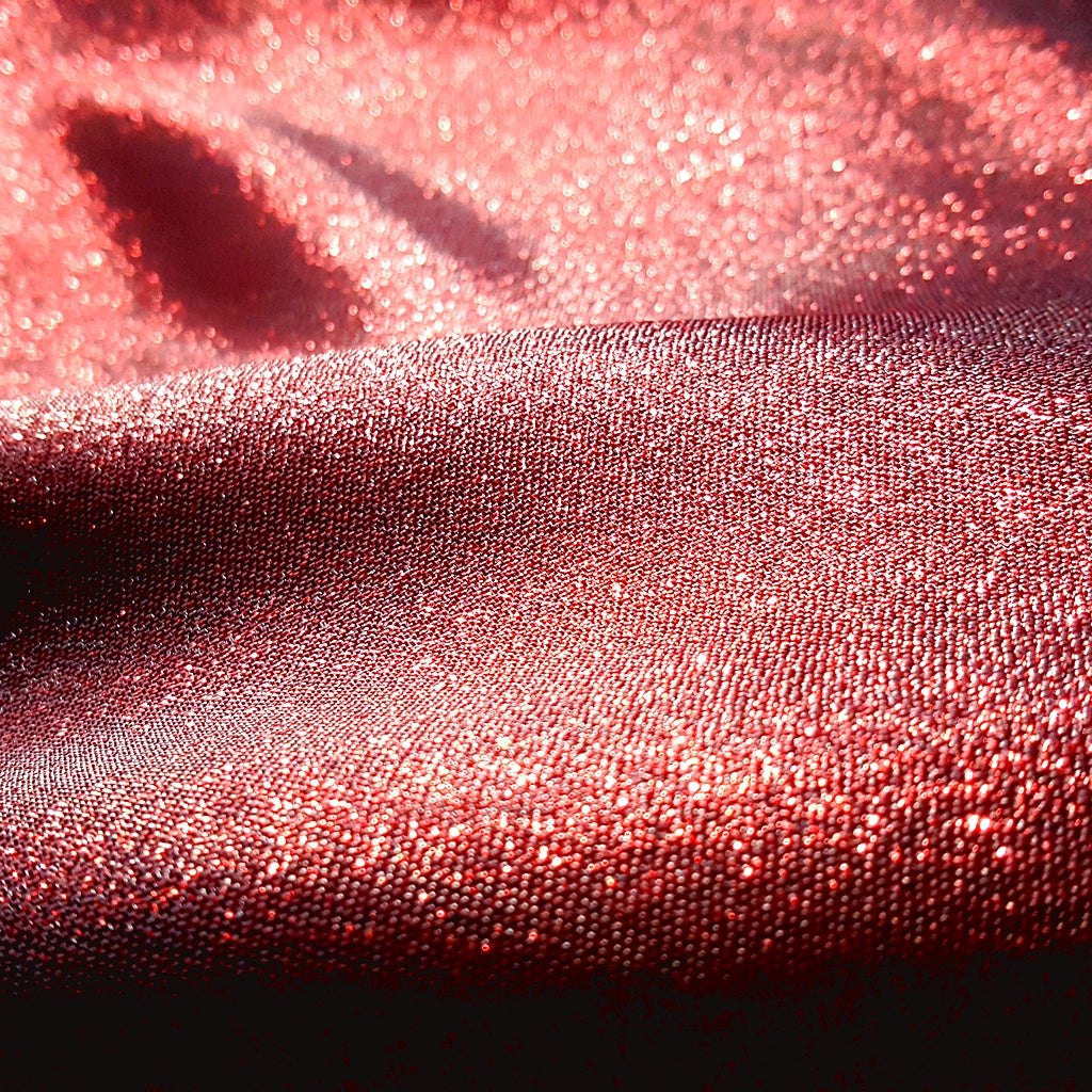 RED CRYSTAL SHIMMER LAME FABRIC