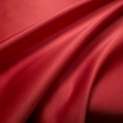 BRIGHT RED PEAU DE SOIE PORCELAIN DULL SATIN FABRIC