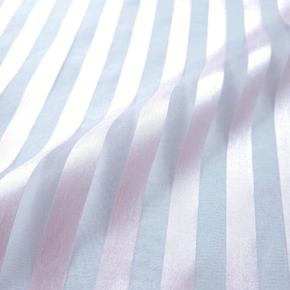PALE PINK RIBBON STRIPE SHEER ORGANZA FABRIC