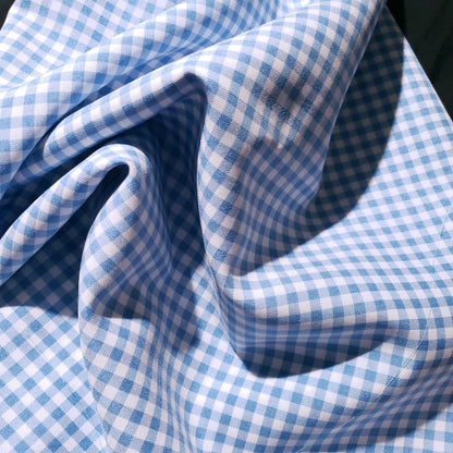 POLY POPLIN BLUE SKY SMALL GINGHAM