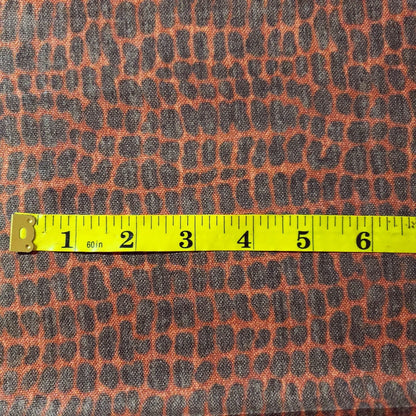 Orange Gray Upholstery Fabric | Textured Animal Print | 54" By The Yard