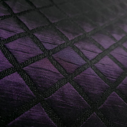 ROYAL PURPLE PLUM QUILTED TAFFETA BROCADE FABRIC