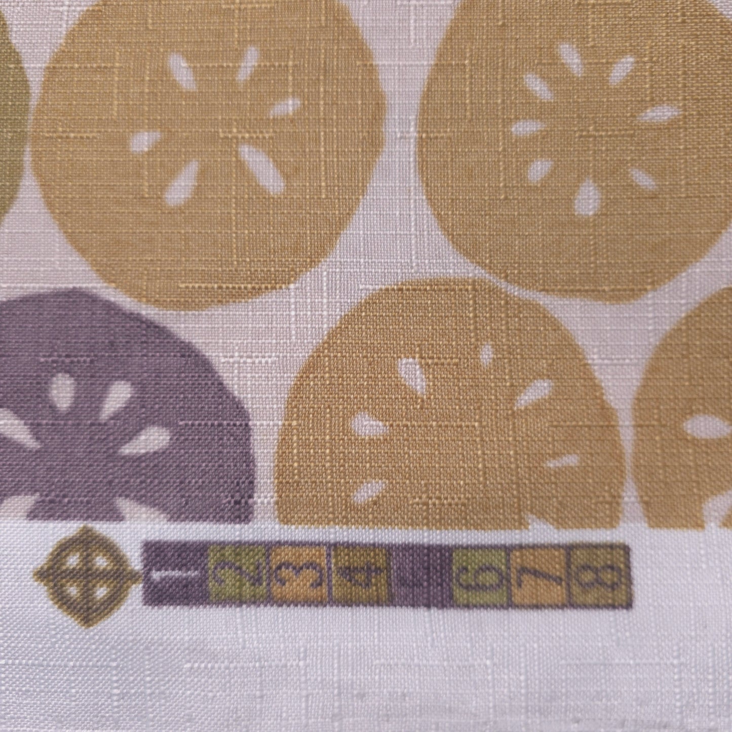 SAND DOLLAR CITRUS FAUX LINEN DRAPERY FABRIC