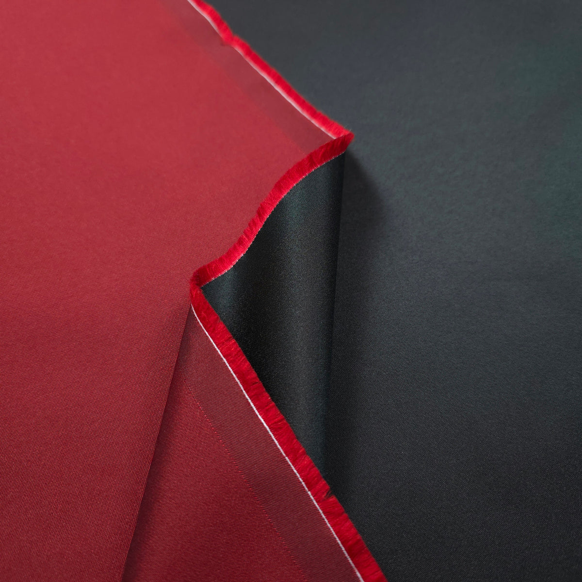 RED BLACK REVERSIBLE DOUBLE SIDED SATIN FABRIC