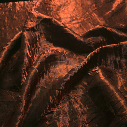 COPPER BLACK CRINKLE SHIMMER SATIN FABRIC