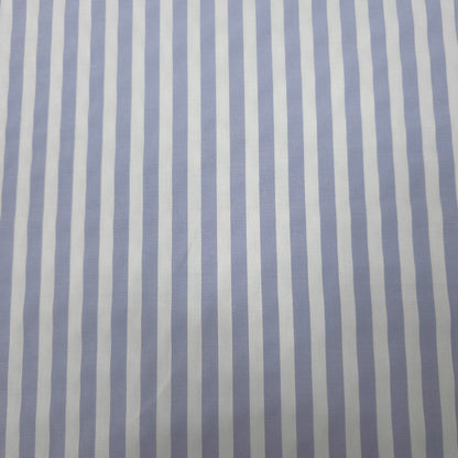 BLUE WHITE STRIPED CRISP COTTON SHIRTING FABRIC