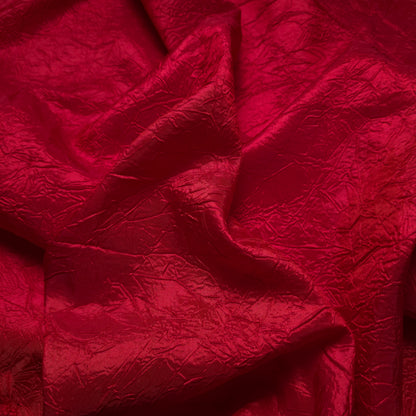 CRINKLE TAFFETA FABRIC RED