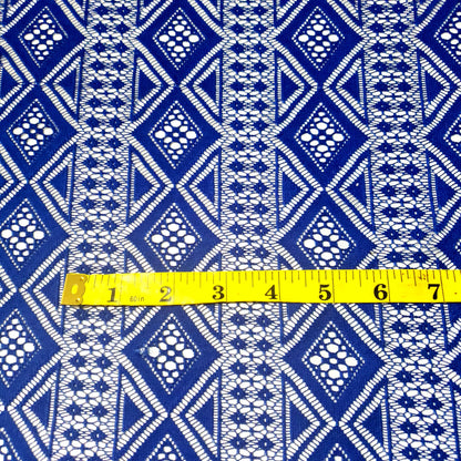 DIAMOND STRIPE LACE ROYAL BLUE