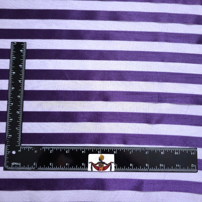 EGGPLANT PURPLE RIBBON STRIPE SHEER ORGANZA FABRIC