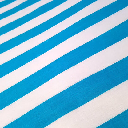 ONE INCH STRIPE POLYCOTTON TURQUOISE