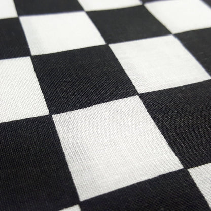 CHESSBOARD PRINT POLYCOTTON BLACK WHITE