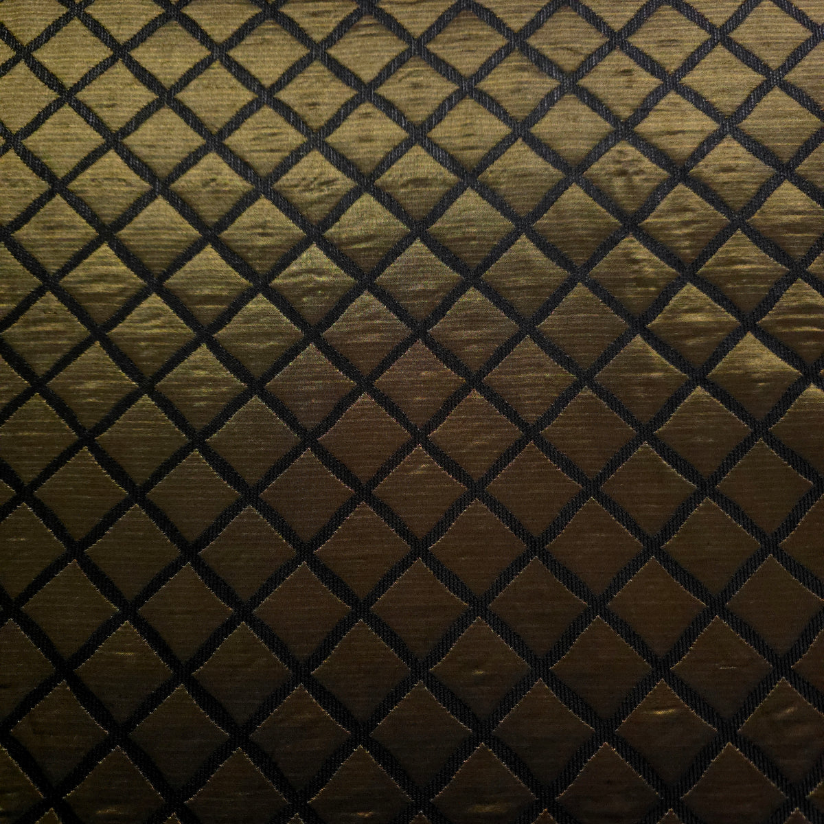 ANTIQUE OLIVE BRONZE QUILTED TAFFETA BROCADE FABRIC