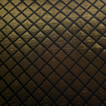 ANTIQUE OLIVE BRONZE QUILTED TAFFETA BROCADE FABRIC