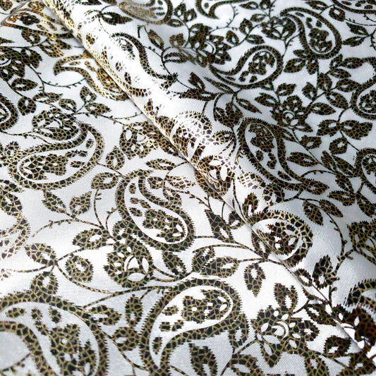 GOLD WHITE METALLIC GLOSS SATIN