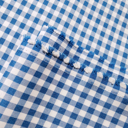 POLY POPLIN BLUE TURQUOISE SMALL GINGHAM