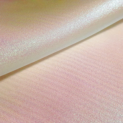 IRIDESCENT PINK GREEN WHITE CRYSTAL SHIMMER LAME FABRIC