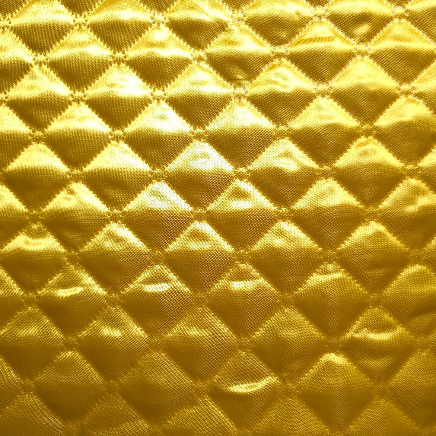 CANARY YELLOW TAFFETA HEAT FUSED DIAMOND QUILTED BATTING FABRIC