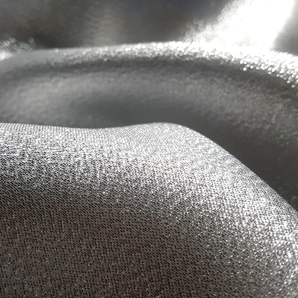 SILVER WHITE CRYSTAL SHIMMER LAME FABRIC