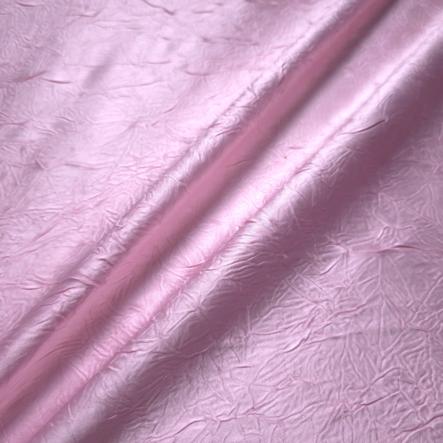 PINK CRINKLE DULL SATIN FABRIC