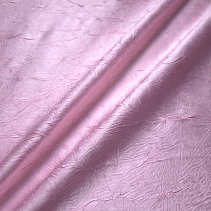PINK CRINKLE DULL SATIN FABRIC