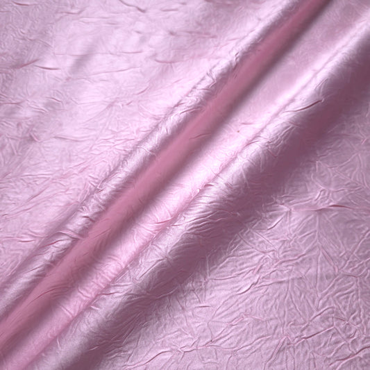 PINK CRINKLE DULL SATIN FABRIC