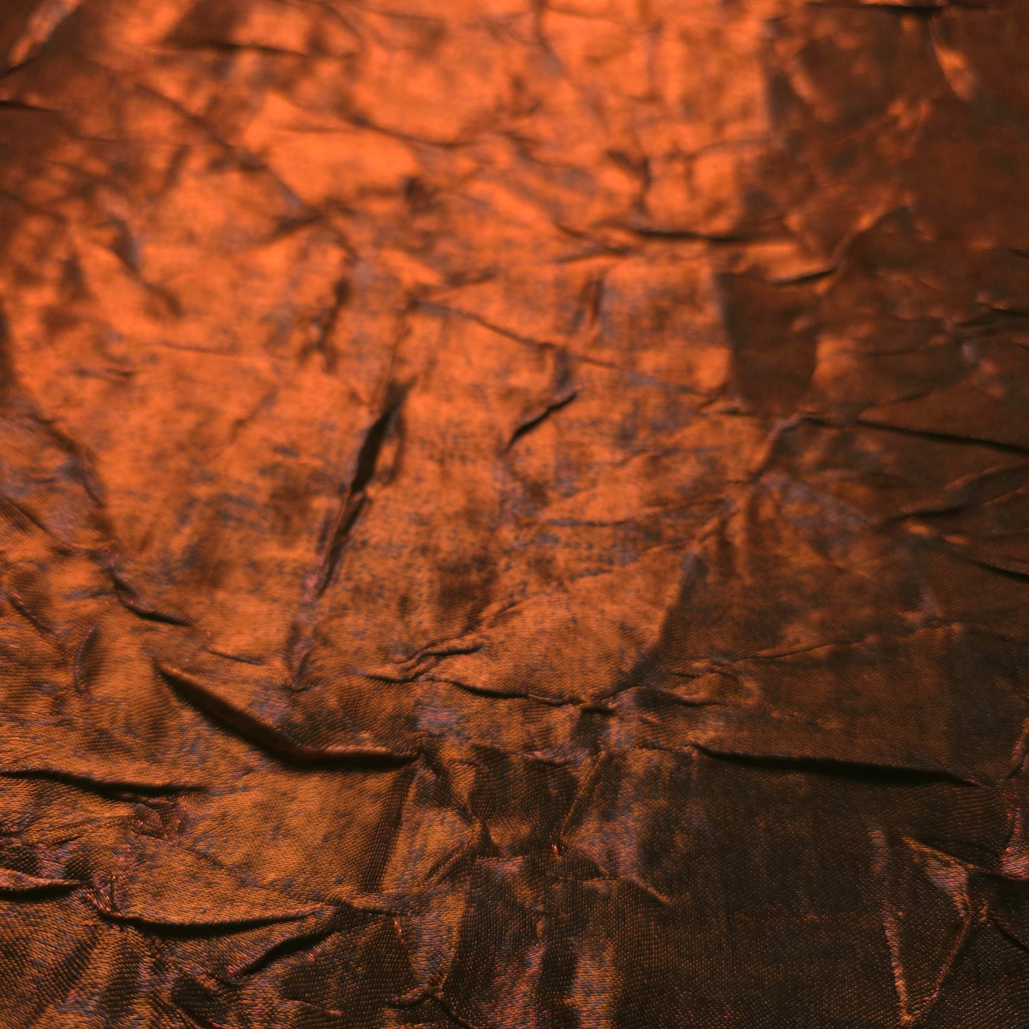 COPPER BLACK CRINKLE SHIMMER SATIN FABRIC