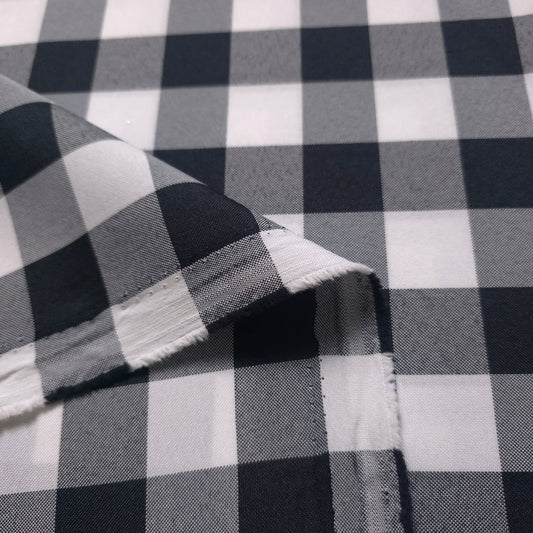 BLACK GINGHAM POPLIN FABRIC