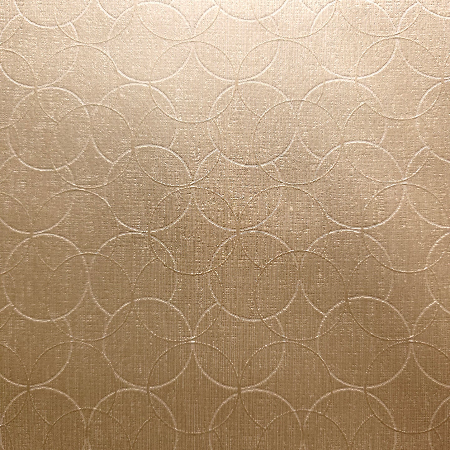 METALLIC GOLD OVERLAPPING CIRCLES VINYL FABRIC