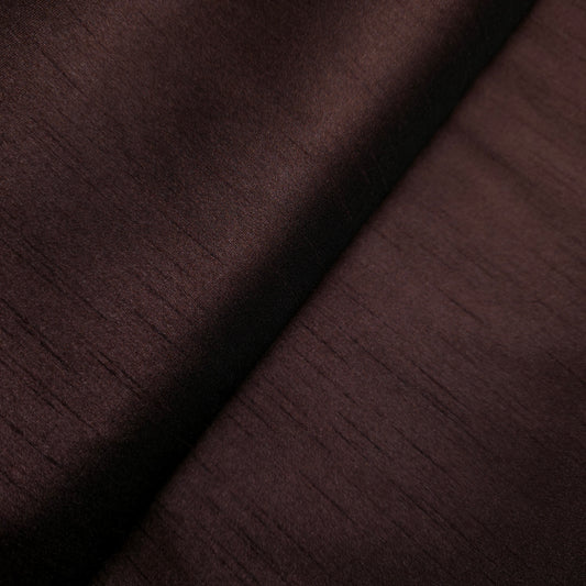 REGAL ESPRESSO BROWN POLY DUPIONI FABRIC SHOT WITH BLACK