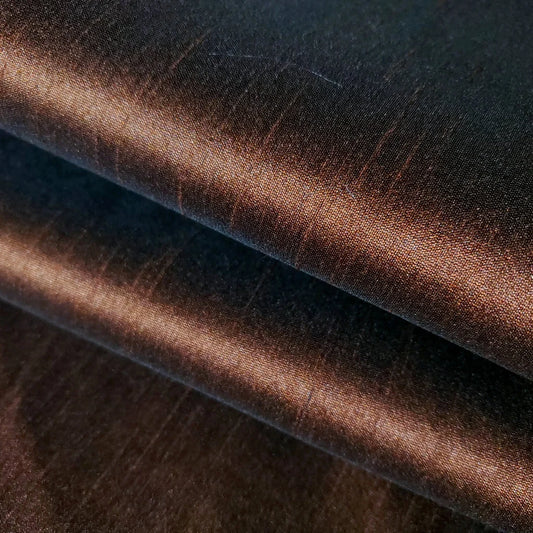 BROWN CHOCOLATE FAUX SILK DUPIONI