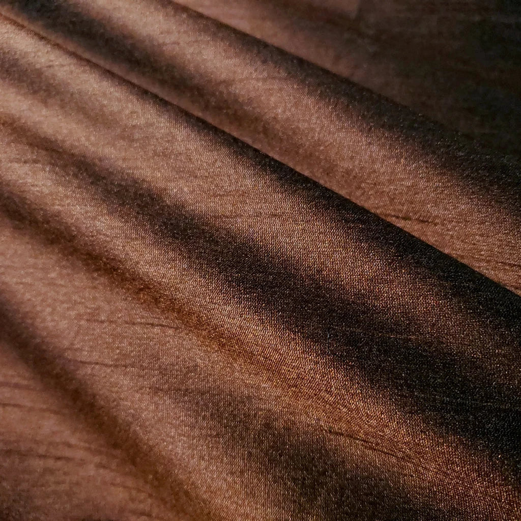 BROWN CHOCOLATE FAUX SILK DUPIONI