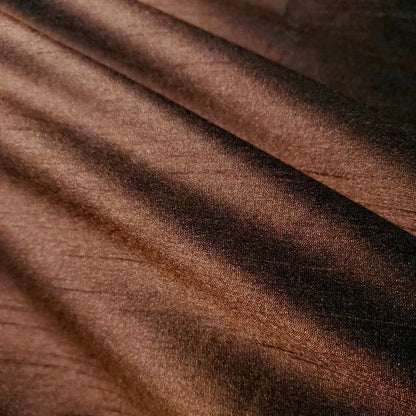 BROWN CHOCOLATE FAUX SILK DUPIONI