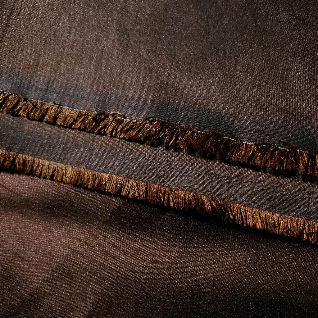 BROWN CHOCOLATE FAUX SILK DUPIONI