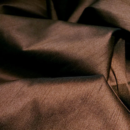 BROWN CHOCOLATE FAUX SILK DUPIONI