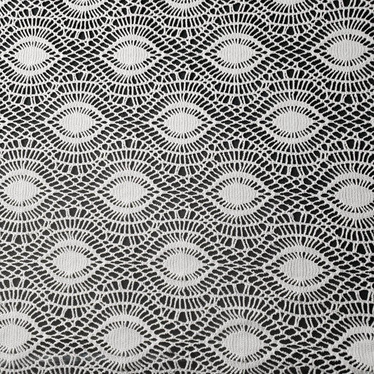 FAUX CROCHET BOHEMIAN EYE LACE WHITE