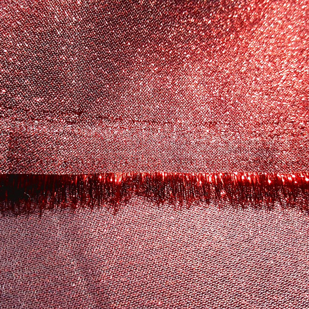 RED CRYSTAL SHIMMER LAME FABRIC