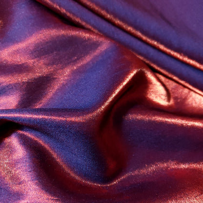 SHIMMER SHANTUNG RED BLUE ORCHID
