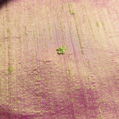 RAW SILK DUPIONI HAND WOVEN FABRIC TWO TONE LIME GREEN FUCHSIA PINK