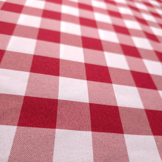 PICNIC RED GINGHAM POPLIN FABRIC