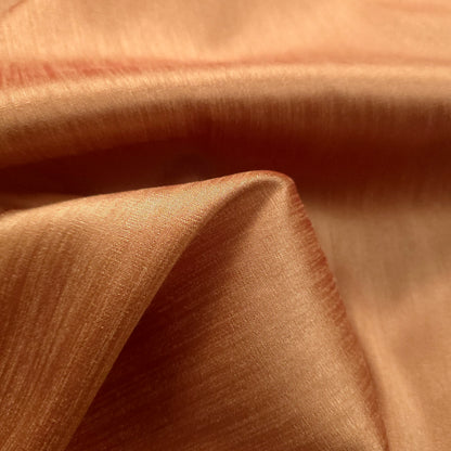 VINTAGE CANTALOUPE COPPER TAJ DUPIONI FAUX SILK FABRIC