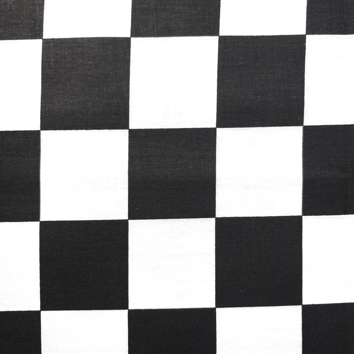 BLACK WHITE 1.5 INCH LARGE SQUARE CHECK COTTON BLEND FABRIC
