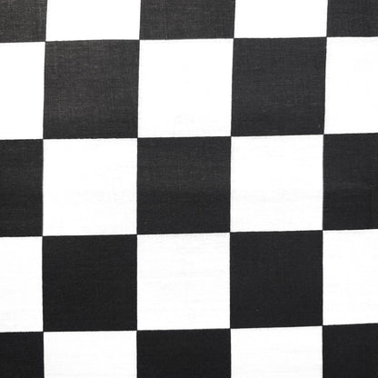 BLACK WHITE 1.5 INCH LARGE SQUARE CHECK COTTON BLEND FABRIC