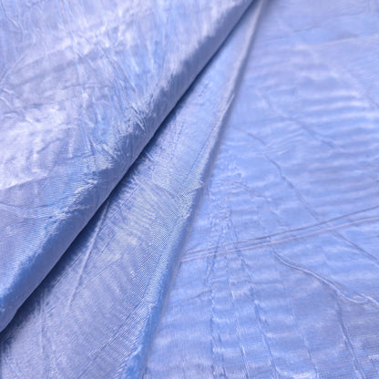 TWO TONE BLUE WHITE CRINKLE TAFFETA FABRIC