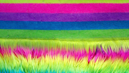 NEON RAINBOW STRIPE FUN FUR